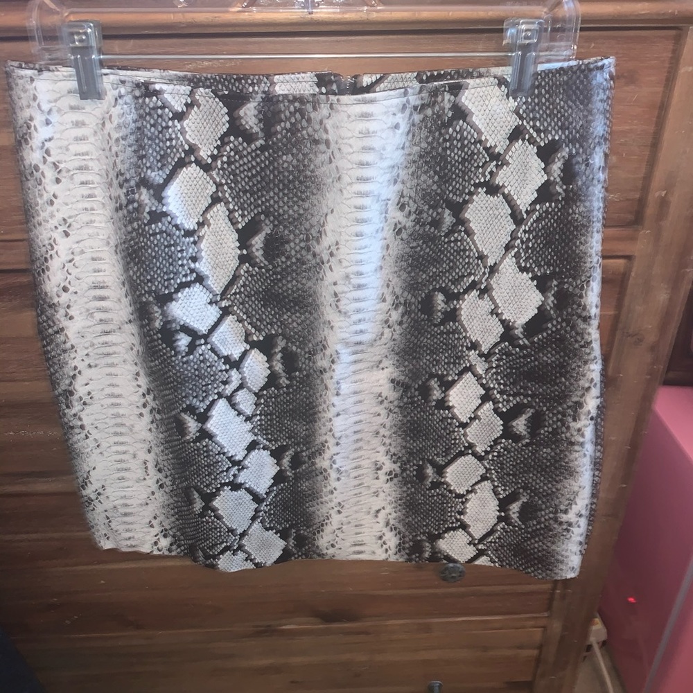 Snakeskin pleather skirt